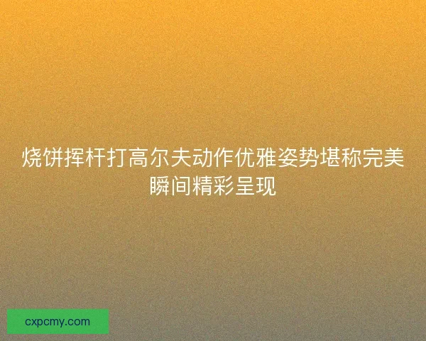 烧饼挥杆打高尔夫动作优雅姿势堪称完美瞬间精彩呈现